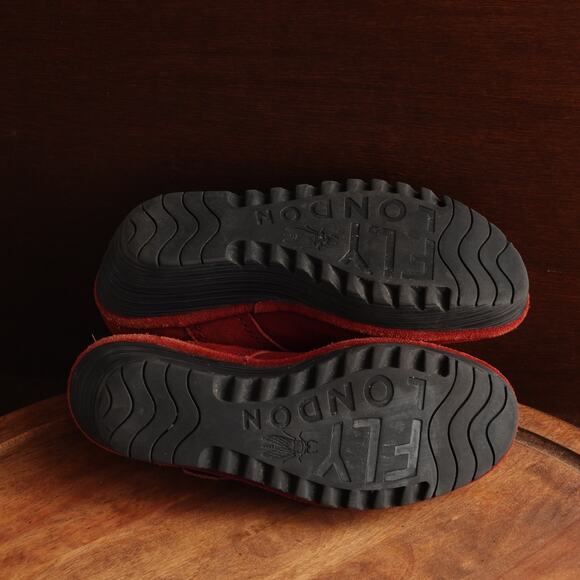 Fly London Shoes Womens SZ EU 38 US 7.5-8 Red Lato Mary Jane Wedge Suede Comfort - Picture 8 of 13